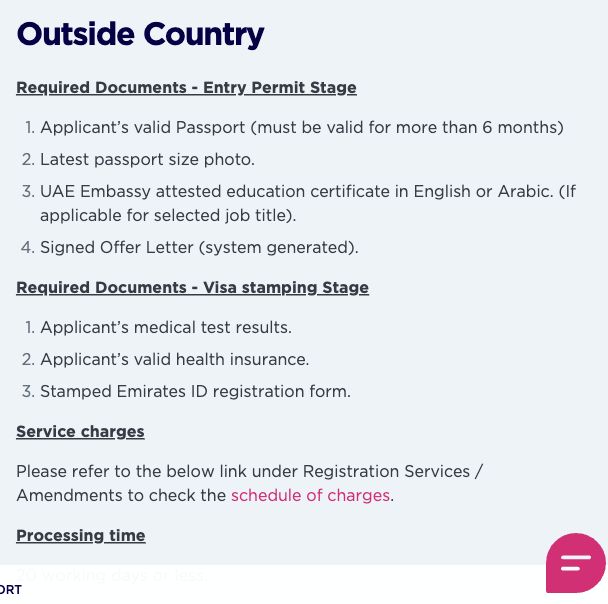 DMCC — outside-country employee residence: Employee outside the UAE