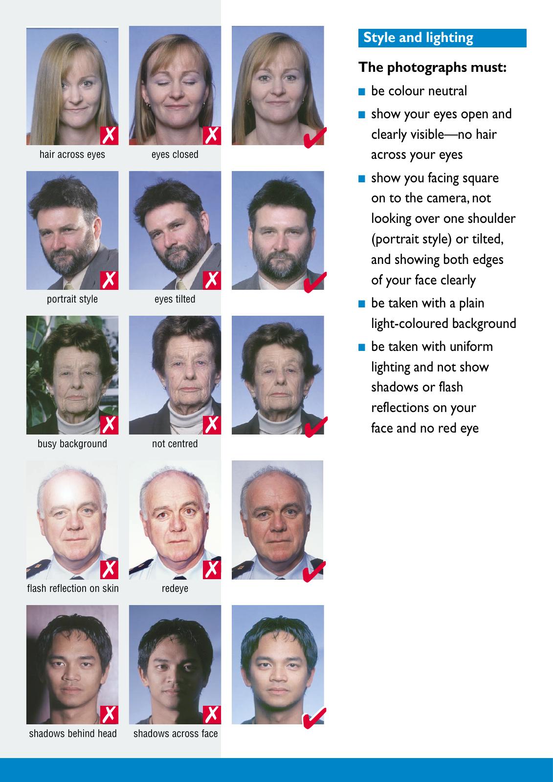 European Commission — ICAO photo examples: Check light and background